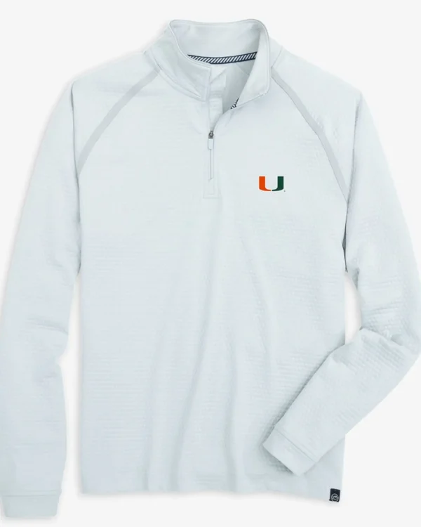 Southern Tide Miami Hurricanes Scuttle Heather Quarter Zip< Outerwear