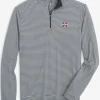 Southern Tide Mississippi State Bulldogs Cruiser Micro-Stripe Heather Quarter Zip< Outerwear