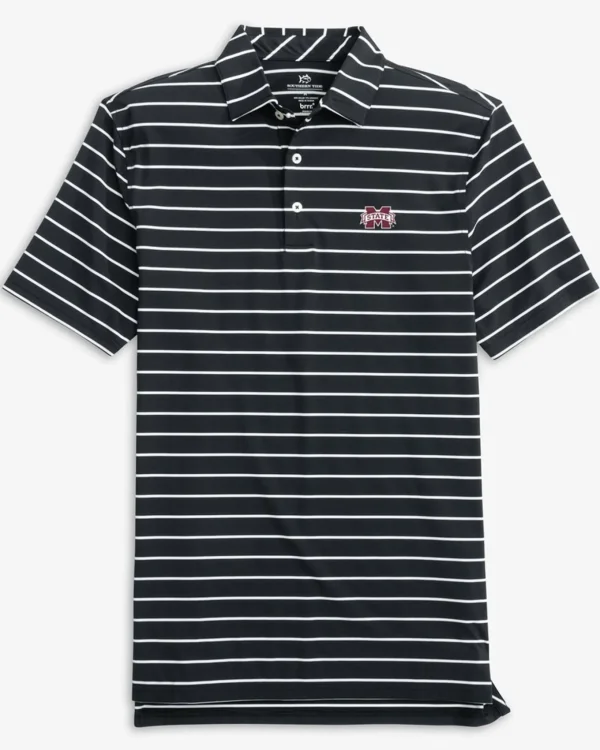 Southern Tide Mississippi State Bulldogs Brrr°®-Eeze Desmond Stripe Polo< Polo Shirts