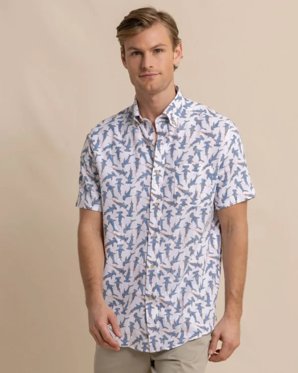 Southern Tide Nailed It Linen Rayon Short Sleeve Sport Shirt< Sport Shirts & Button Downs