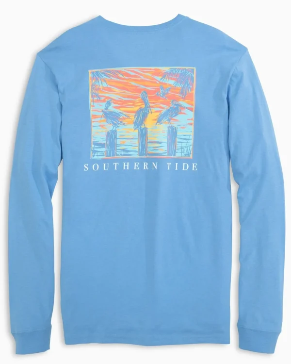 Southern Tide Pelican Sunset Long Sleeve T-Shirt< T-Shirts