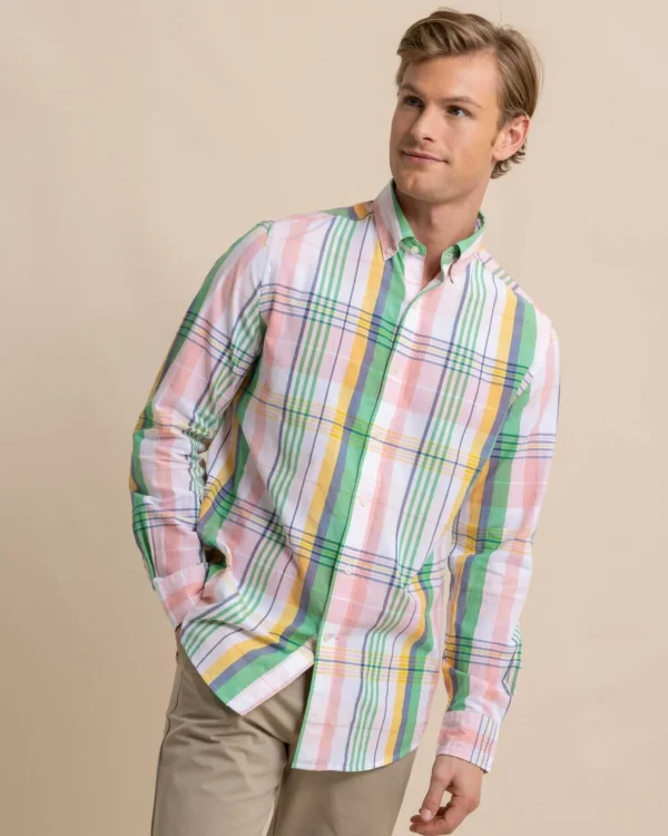 Southern Tide Springers Point Madras Plaid Long Sleeve Sport Shirt< Sport Shirts & Button Downs