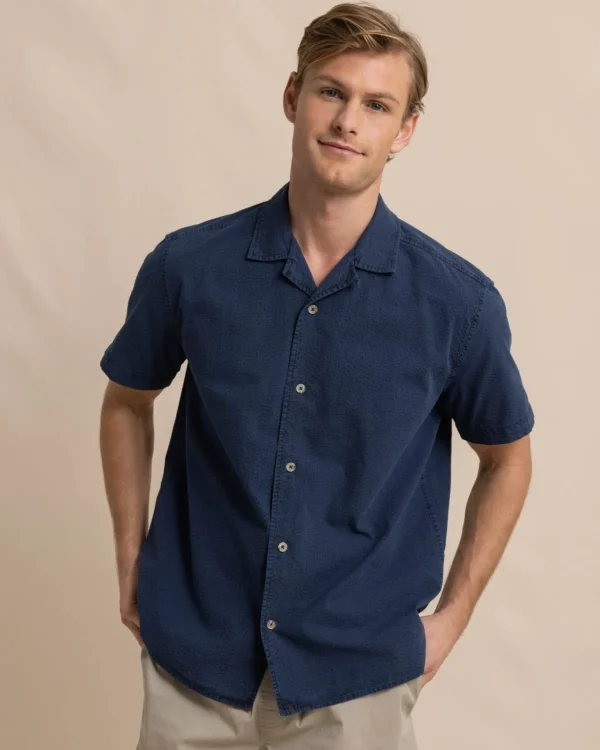 Southern Tide Sun Washed Seersucker Camp Short Sleeve Sport Shirt< Sport Shirts & Button Downs