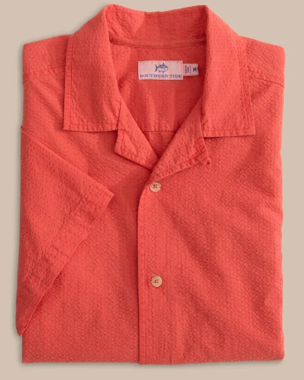 Southern Tide Sun Washed Seersucker Camp Short Sleeve Sport Shirt< Sport Shirts & Button Downs