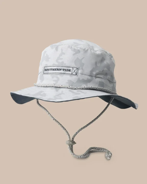 Southern Tide Waterway Camo Print Performance Sun Hat - Grey< Hats & Visors