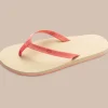 Southern Tide Womens Coral Leather Weekend Flipjacks< Sandals And Flipjacks®