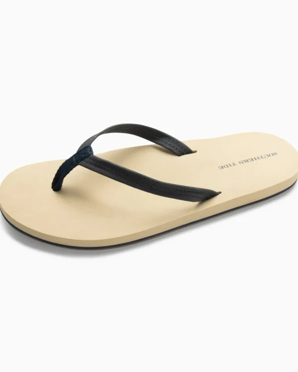 Southern Tide Women'S Navy Leather Weekend Flipjacks< Sandals And Flipjacks®