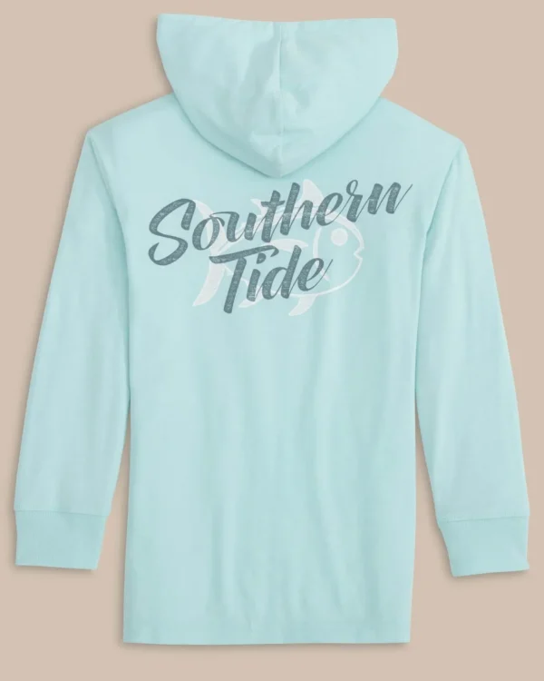 Southern Tide Youth Letterpress Skipjack Long Sleeve Hoodie T-Shirt< Kids T-Shirts